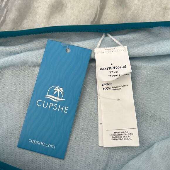 Cupshe Teal Blue  One Piece Swimsuit Woman Size Large - Picture 5 of 8